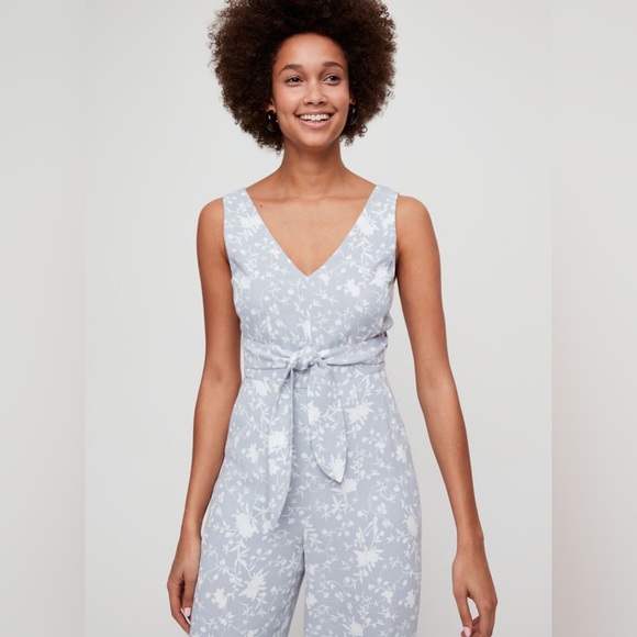 Aritzia Wilfred Écoulement V Jumpsuit size 0 blue/grey - Picture 3 of 16